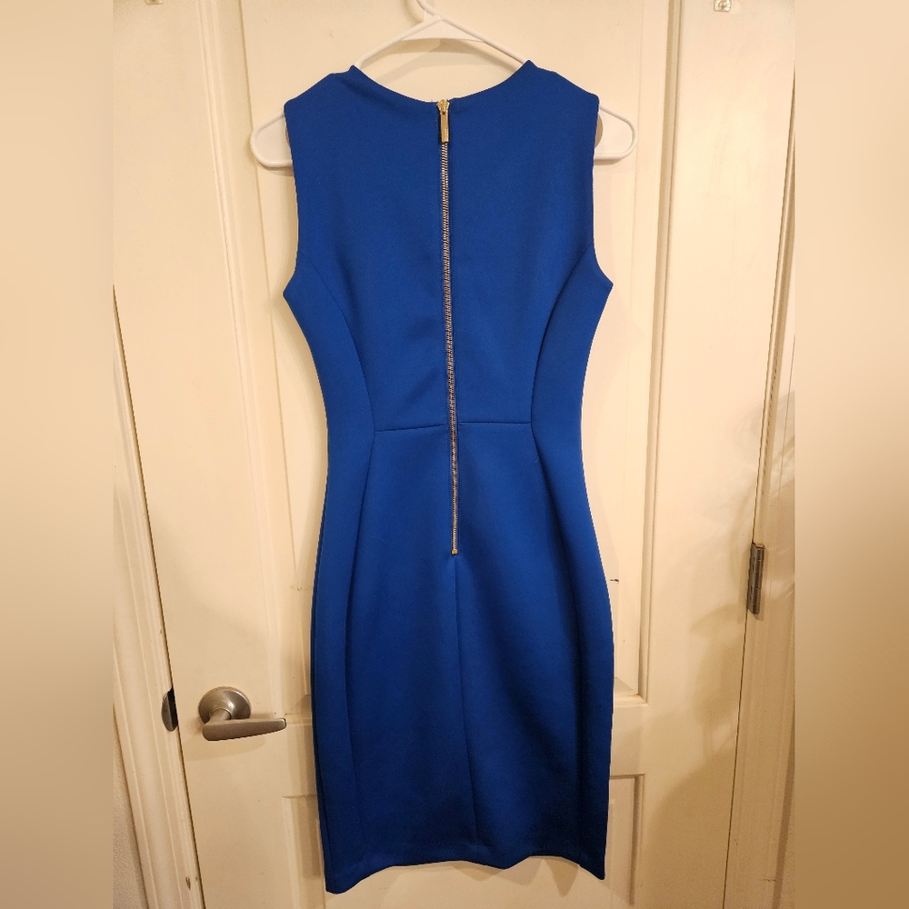 Calvin Klein Royal Blue Midi Dress Size 2 - Picture 3 of 5